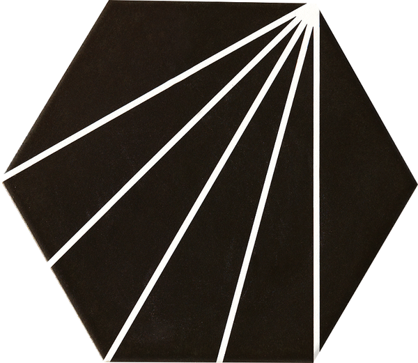 Gạch lục giác họa tiết Geometry ( Trắng đen)
