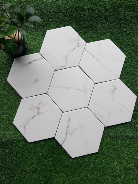 Gạch luc giác bộ ngẫu nhiên ( trắng vân khói)