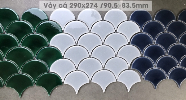 Mosaic vảy cá xanh 290x274 /90.5×83.5mm