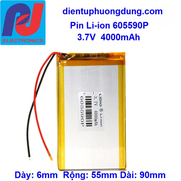 Pin Li-ion 3.7V 4000mA 605590P