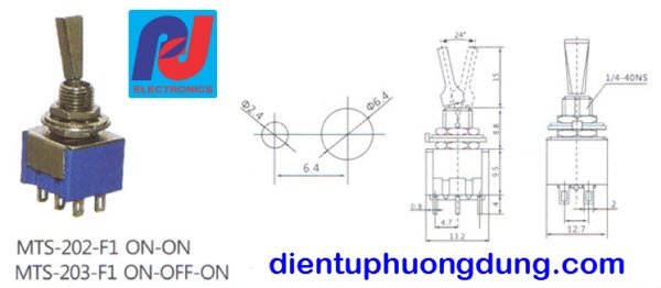 Công tắc MTS202 6A125V, 3A250V