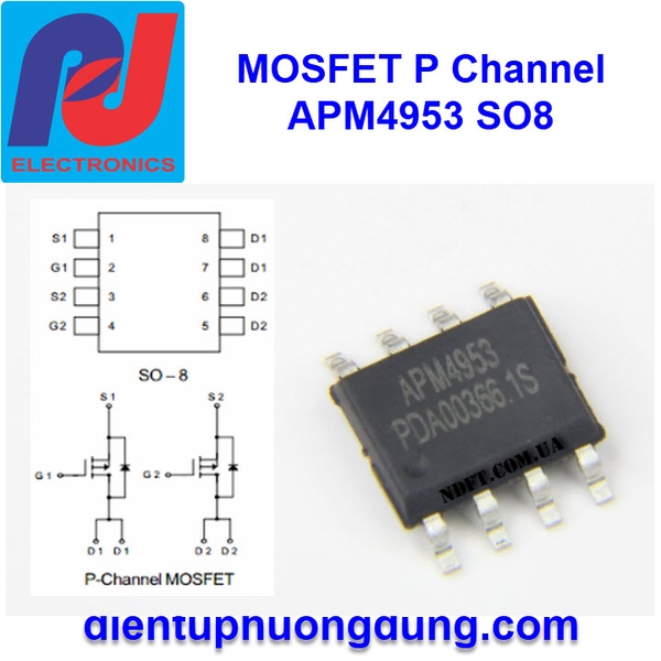 AMP4953 Dual P-Channel 5A - 30V SOP-8