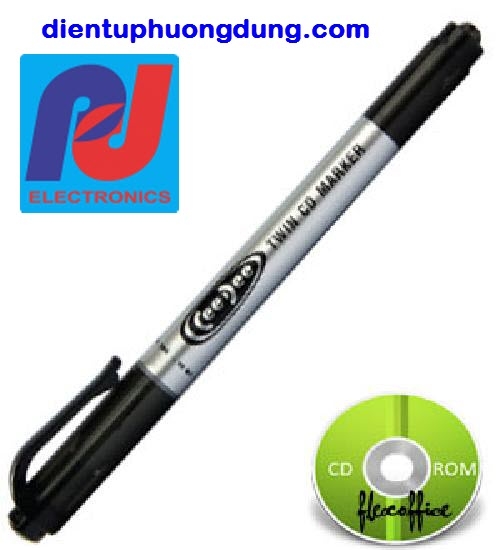 Bút tô mạch, bút ghi đĩa CD Thiên Long, màu đen