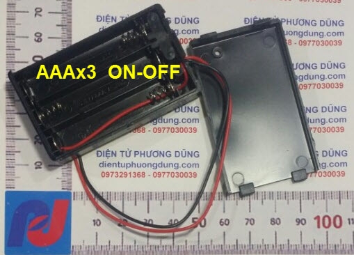 Đế pin AAA-3 (4.5V), công tắc tắt bật