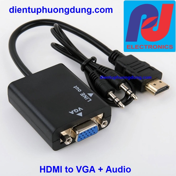 Bộ chuyển đổi HDMI to VGA + Audio