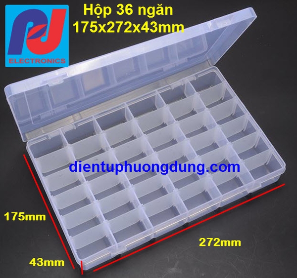 Hộp nhựa 36 ngăn 175x272x43mm