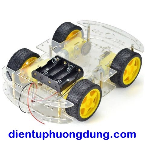 Mô hình Robot DIY mini 4 bánh 2 tầng