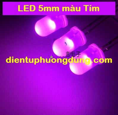 LED siêu sáng 5mm - Tím hồng - Puple - Violet ( túi 10 con)