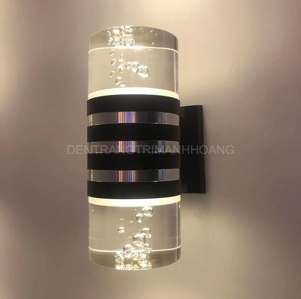 Đèn tường LED 2 đầu pha lê họa tiết bọt khí