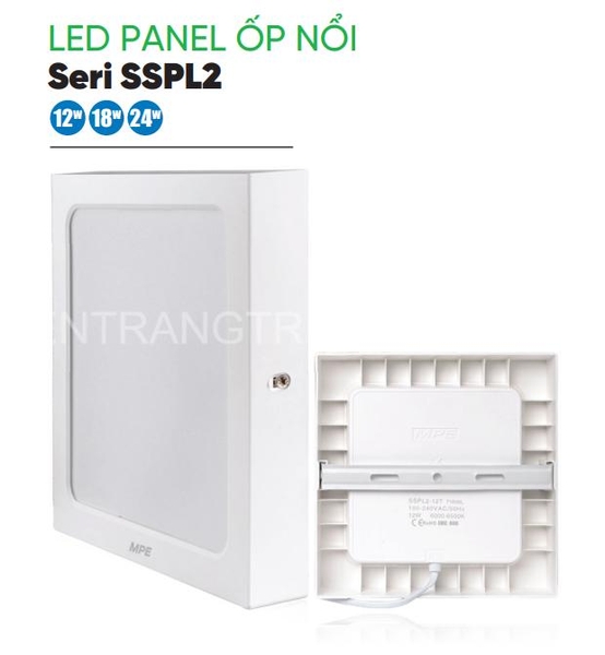 Panel Vuông Ốp Nổi Thân Nhựa Ánh Sáng Trắng MPE
