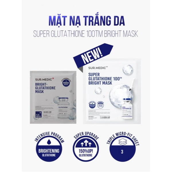 Mặt Nạ Dưỡng Trắng SURMEDIC Bright Glutathione Mask 30g