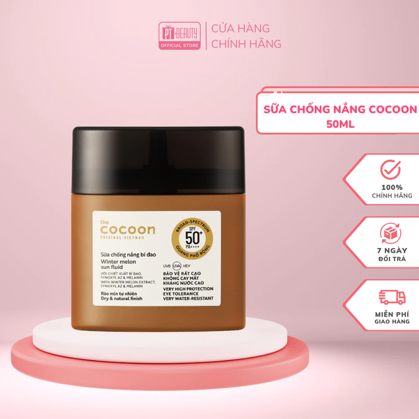 Sữa chống nắng bí đao - Ráo mịn tự nhiên SPF 50+, UVA-PF 62.6 Cocoon 50ml