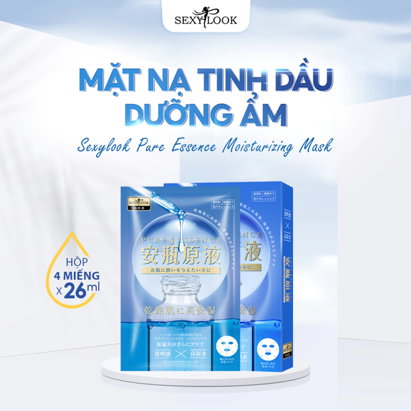 Mặt Nạ Tinh Dầu Dưỡng Ẩm SEXYLOOK PURE ESSENCE MOISTURIZING MASK Hộp 4 miếng