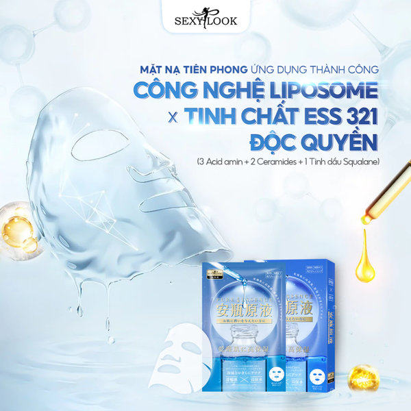 Mặt Nạ Tinh Dầu Dưỡng Ẩm SEXYLOOK PURE ESSENCE MOISTURIZING MASK Hộp 4 miếng
