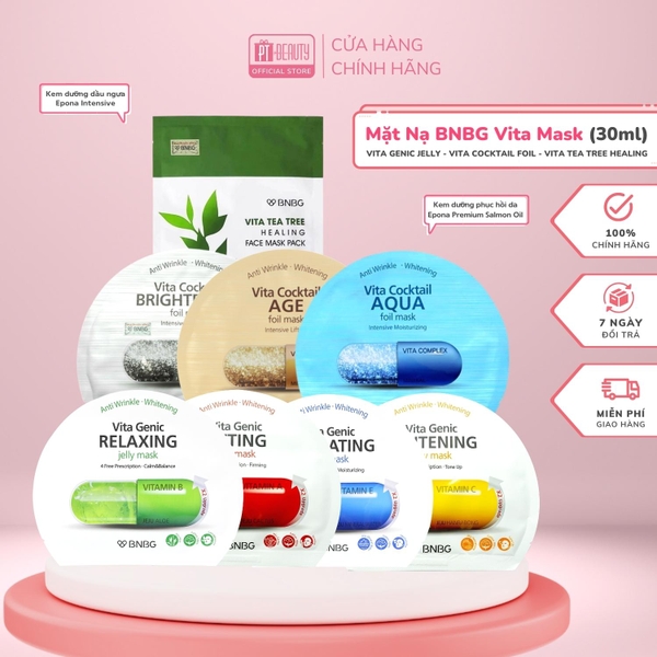 Mặt nạ BNBG Vita Mask giảm mụn, phục hồi, cấp ẩm, nuôi dưỡng da toàn diện 30ml Hàn Quốc