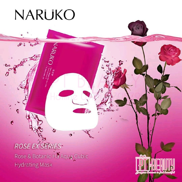 Mặt Nạ Cấp Ẩm Sâu Naruko Rose & Botanic HA Aqua Cubic Hydrating Mask EX 10pcs