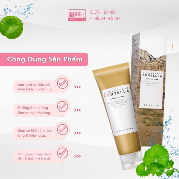 Sữa rửa mặt rau má Skin1004 Madagascar Centella Ampoule Foam tuýp 125ml