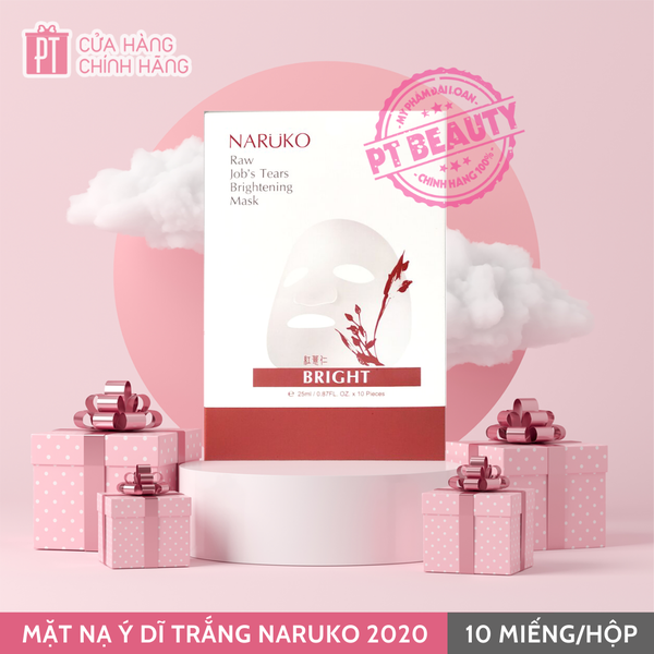 Mặt Nạ Ý Dĩ Trắng Sáng Da Naruko Hộp 10 Miếng (bản mới 2020)