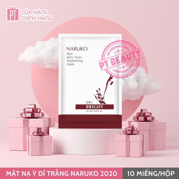 Mặt Nạ Ý Dĩ Trắng Sáng Da Naruko Hộp 10 Miếng (bản mới 2020)