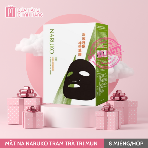Mặt Nạ Naruko Tràm Trà Trị Mụn Tea Tree Shine Control & Blemish Clear Mask 8pcs