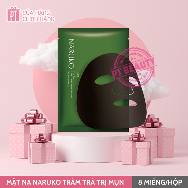 Mặt Nạ Naruko Tràm Trà Trị Mụn Tea Tree Shine Control & Blemish Clear Mask 8pcs