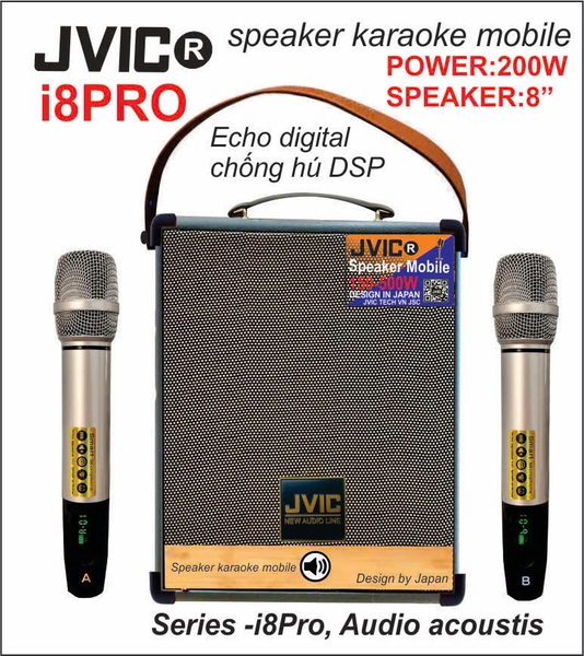 Loa Kéo Mini Xách Tay JVIC 8PRO, bass 20cm, 300w | Vinakara.com