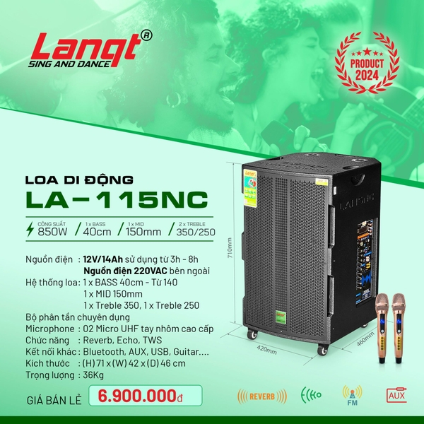 Loa kéo di động Lanqt LA-115NC | Vinakara.com