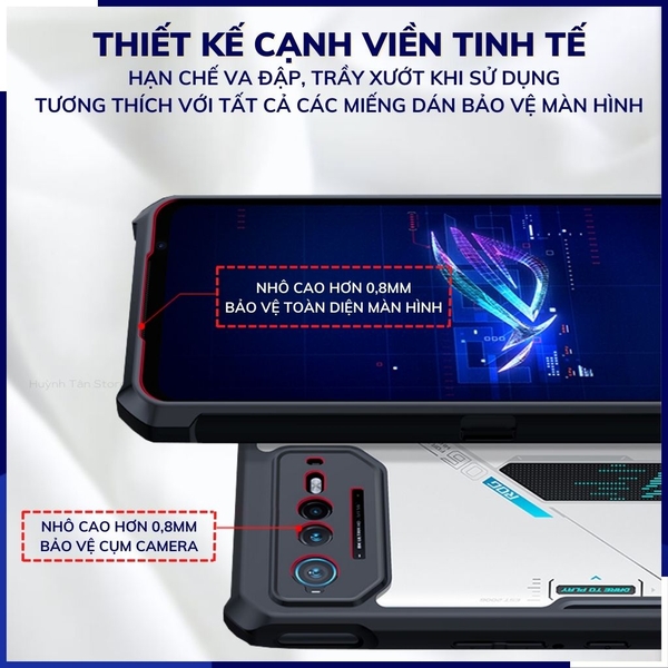 Ốp lưng rog phone 6, 6 pro chống sốc xundd bảo vệ camera chính hãng chống ố vàng phụ kiện huỳnh tân store