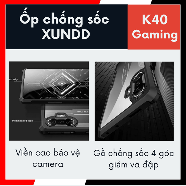 Ốp lưng k40 gaming, poco f3 gt chống sốc xundd bảo vệ camera chính hãng chống ố vàng phụ kiện huỳnh tân store