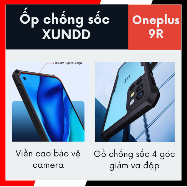 Ốp lưng oneplus 9r chống sốc xundd bảo vệ camera chính hãng chống ố vàng phụ kiện huỳnh tân store