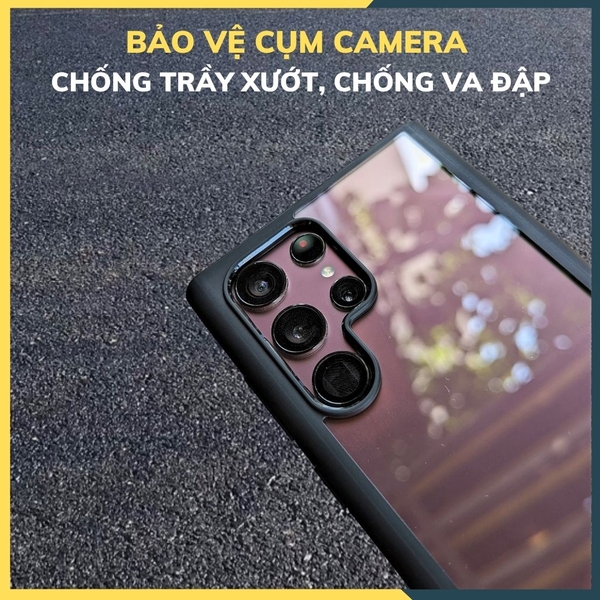 Ốp lưng s22 ultra clear color ver 1 viền màu mặt lưng trong suốt không ố vàng bảo vệ camera phụ kiện huỳnh tân store