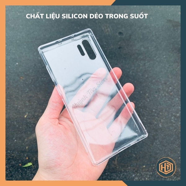 Ốp lưng note 10 plus silicon 6d dẻo trong suốt có gờ chống va đập bảo vệ camera phụ kiện huỳnh tân store