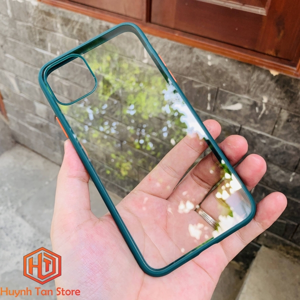 Ốp lưng iphone 11 pro max clear color ver 1 viền màu mặt lưng trong suốt không ố vàng bảo vệ camera phụ kiện huỳnh tân store