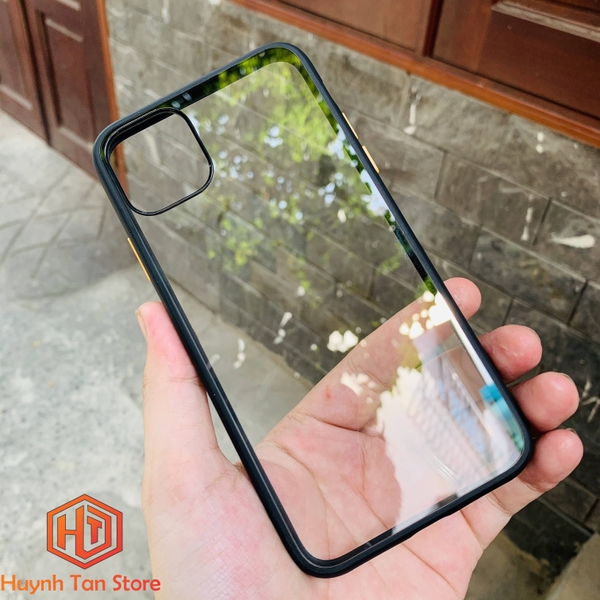 Ốp lưng iphone 11 pro max clear color ver 1 viền màu mặt lưng trong suốt không ố vàng bảo vệ camera phụ kiện huỳnh tân store