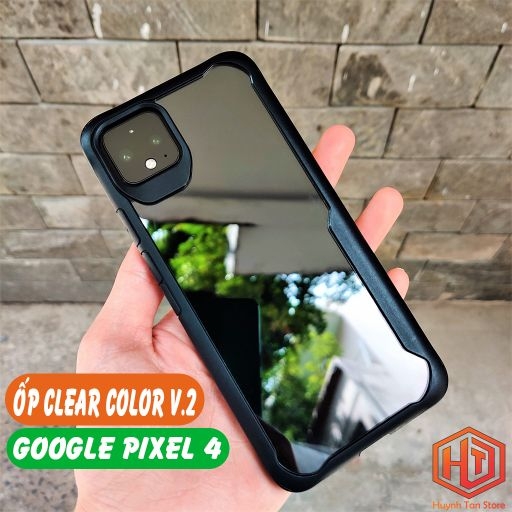 Ốp lưng chống sốc google pixel 4 clear color ver 2 viền đen mặt lưng trong suốt không ố vàng bảo vệ camera phụ kiện huỳnh tân store