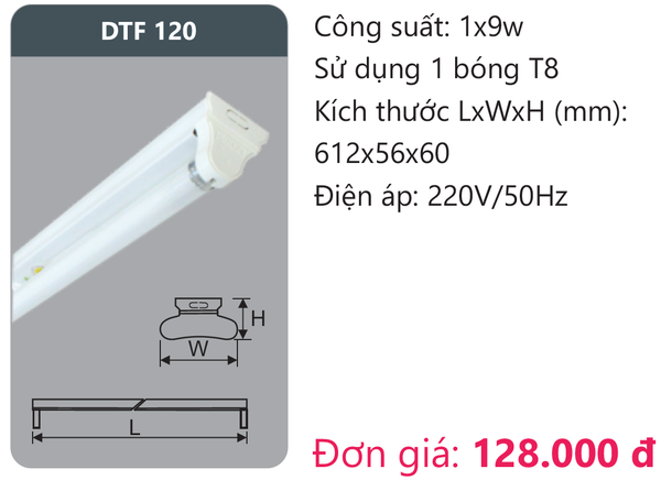 Đèn huỳnh quang Duhal kiểu Batten DTF 120