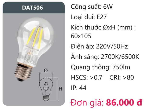 Bóng đèn Led Duhal DAT506