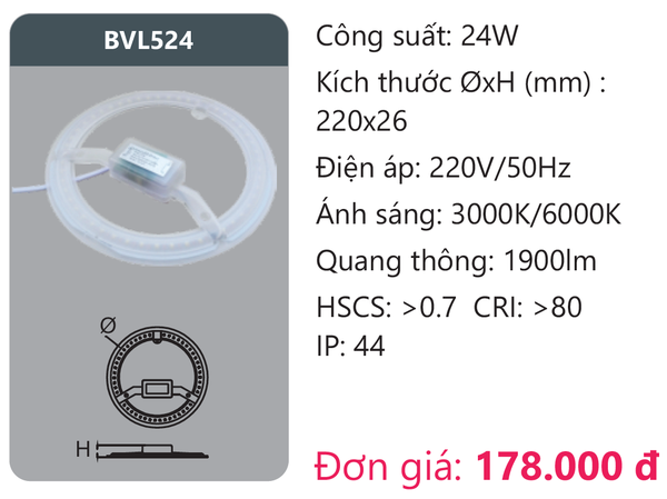 Bóng đèn Led vòng Duhal BVL524