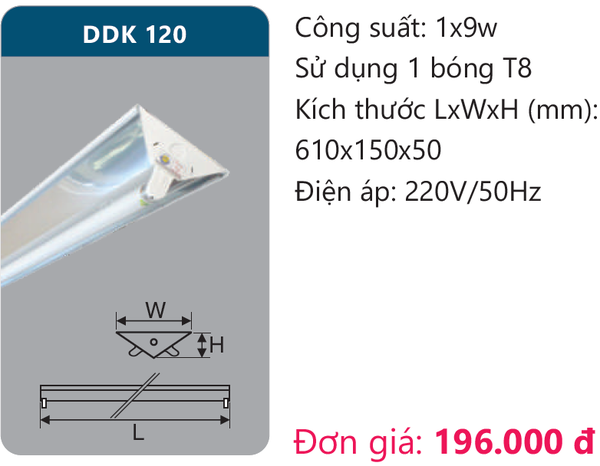 Đèn Led công nghiệp chữ V Duhal DDK 120