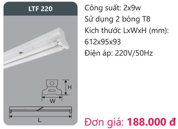 Đèn huỳnh quang Duhal kiểu Batten LTF 220