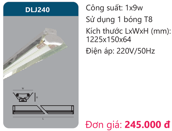 Đèn Led công nghiệp choá phản quang Duhal DLJ240