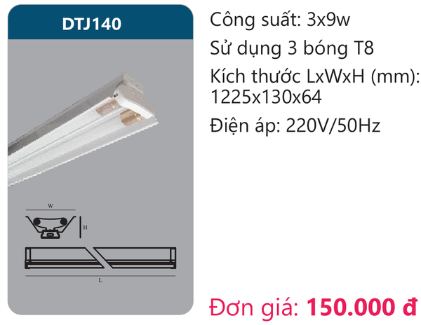 Đèn Led công nghiệp choá sơn tĩnh điện Duhal DTJ140