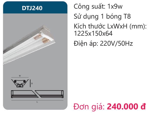 Đèn Led công nghiệp choá sơn tĩnh điện Duhal DTJ240