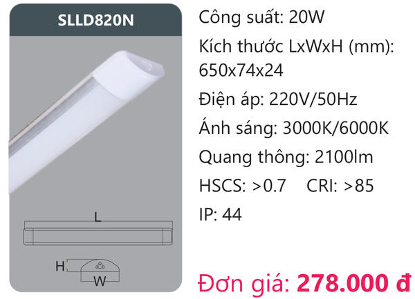 Đèn Led ốp trần Duhal SLLD820N chụp mica