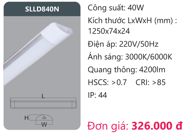 Đèn Led ốp trần Duhal SLLD840N chụp mica