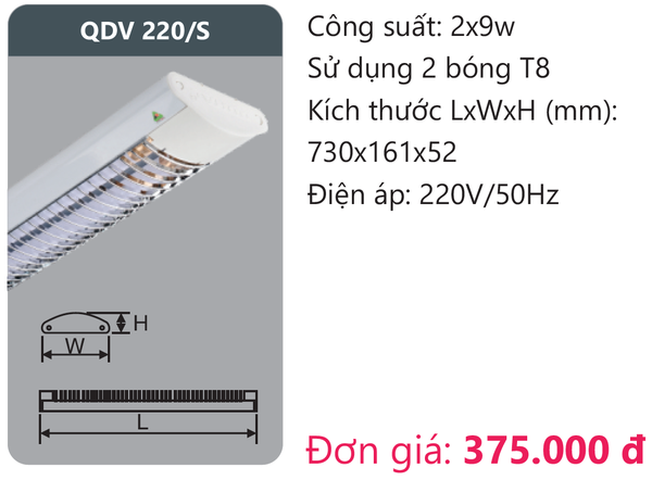 Đèn led ốp trần siêu mỏng Duhal QDV 220/S