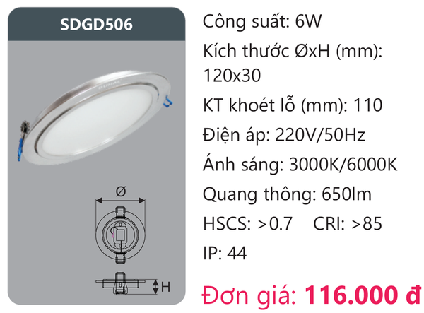Đèn Led panel Duhal SDGD506