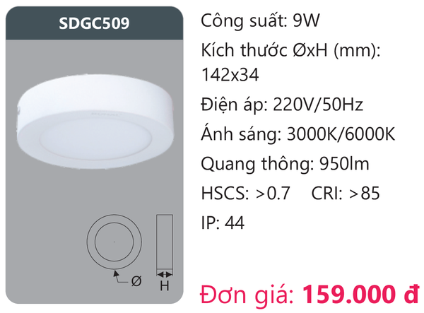Đèn Led panel Duhal SDGC509