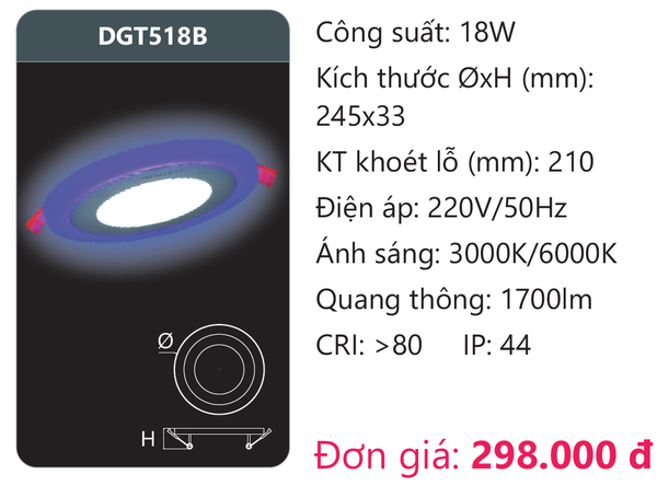 Đèn Led panel Duhal DGT518B