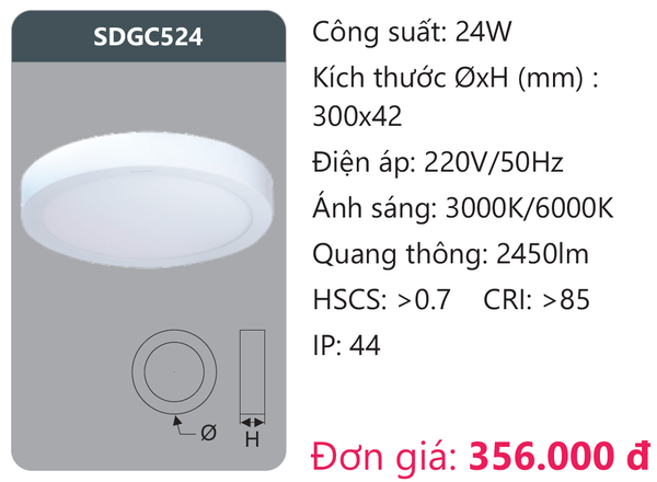 Đèn Led panel Duhal SDGC524